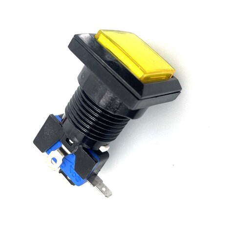 Arcade 33mm Button Vierkant Geel Arcade 33mm Button Vierkant Geel
