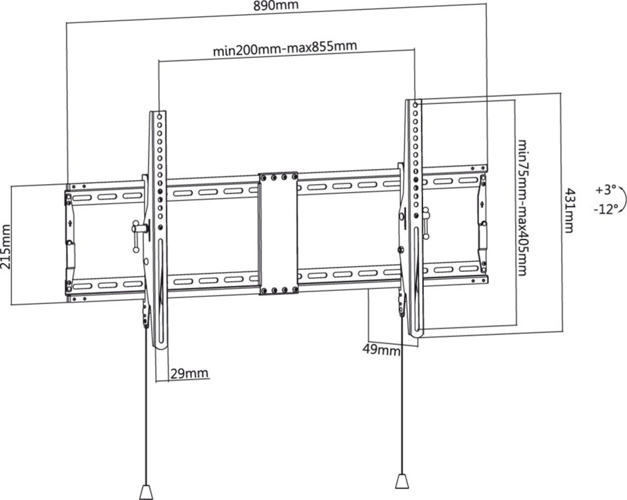 TV-muurbeugel Pro TILT (XL). 43-100 inch TV-muurbeugel Pro TILT (XL). 43-100 inch