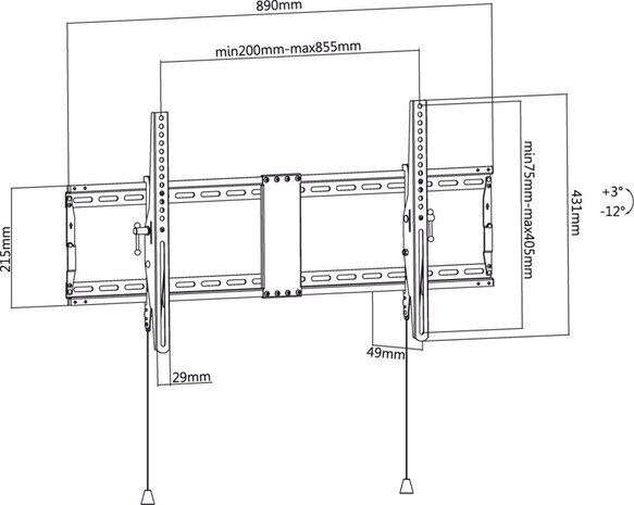 TV-muurbeugel Pro TILT (XL). 43-100 inch TV-muurbeugel Pro TILT (XL). 43-100 inch