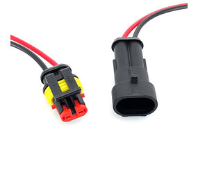 Waterproof 2 polige connector met draad set Waterproof 2 polige connector met draad set