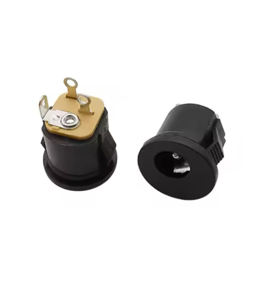 DC Power jack 5.5x2.1 mm inbouw click bevestiging DC Power jack 5.5x2.1 mm inbouw click bevestiging