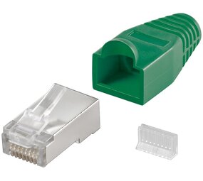 RJ45-stekker, CAT 5e STP afgeschermd met rubbeer  voor knikverlichting