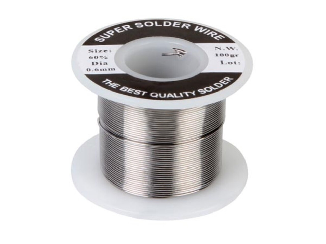 Velleman Soldeer Tin, Sn 60 % Pb 40 %, 0.6 mm, 100 g, spoel, enkel voor professioneel gebruik
