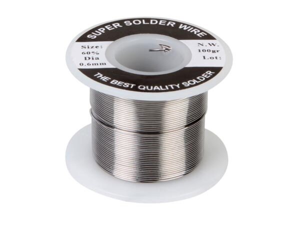Velleman Soldeer Tin, Sn 60 % Pb 40 %, 0.6 mm, 100 g, spoel, enkel voor professioneel gebruik