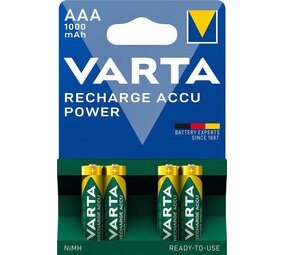AAA (Micro)/HR03 (5703) Oplaadbaar - 1000 mAh, 4 stuks. in blister