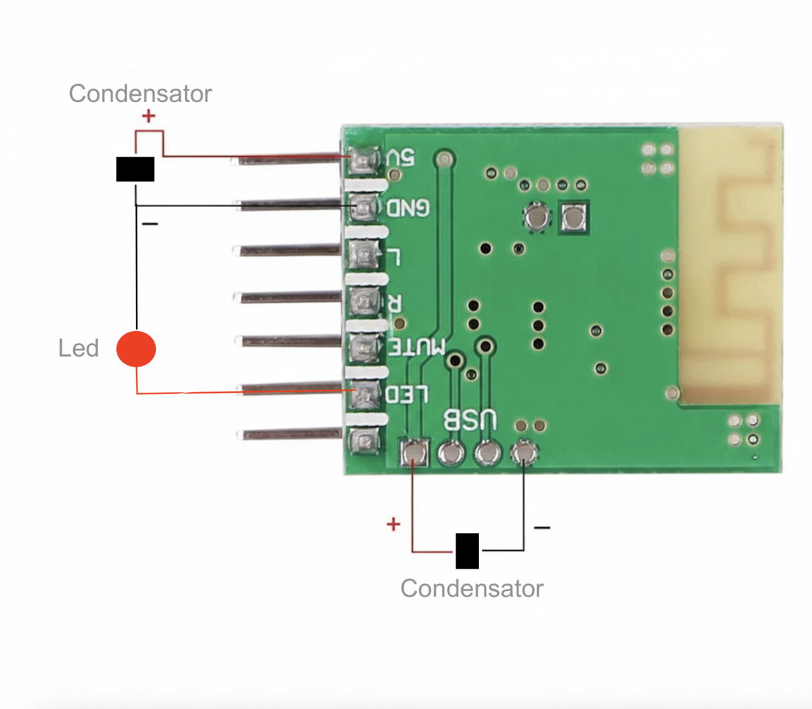 Stereo draadloze Bluetooth 4.0 audio-ontvangermodule Stereo draadloze Bluetooth 4.0 audio-ontvangermodule