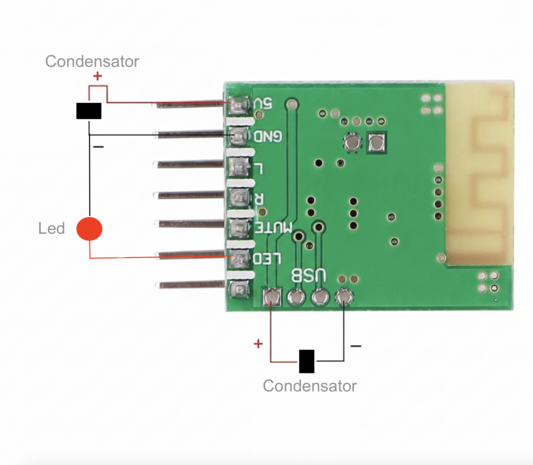 Stereo draadloze Bluetooth 4.0 audio-ontvangermodule Stereo draadloze Bluetooth 4.0 audio-ontvangermodule