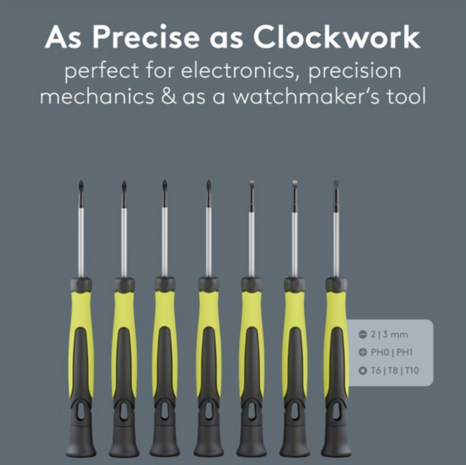 Precisieschroevendraaierset, 7-delig