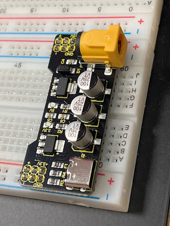 Breadboard Power Supply Module – Dual 3.3V / 5V met USB-C & DC Jack