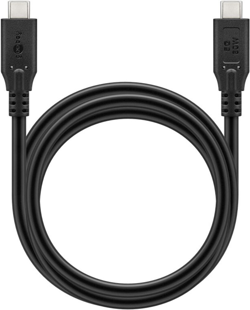 USB-C-kabel, 3 m, zwart 60 W, 3 A, 5 Gbit/s, USB 3.2, USB-C-kabel, 3 m, zwart 60 W, 3 A, 5 Gbit/s, USB 3.2,