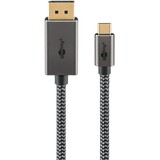 USB-C naar DisplayPort-kabel, 3 m, zwart; zilver