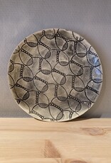 Wonki Ware Side plate 22,5cm - zwart/grijs pattern3-Wonki Ware