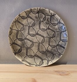 Wonki Ware Side plate zwart/grijs pattern