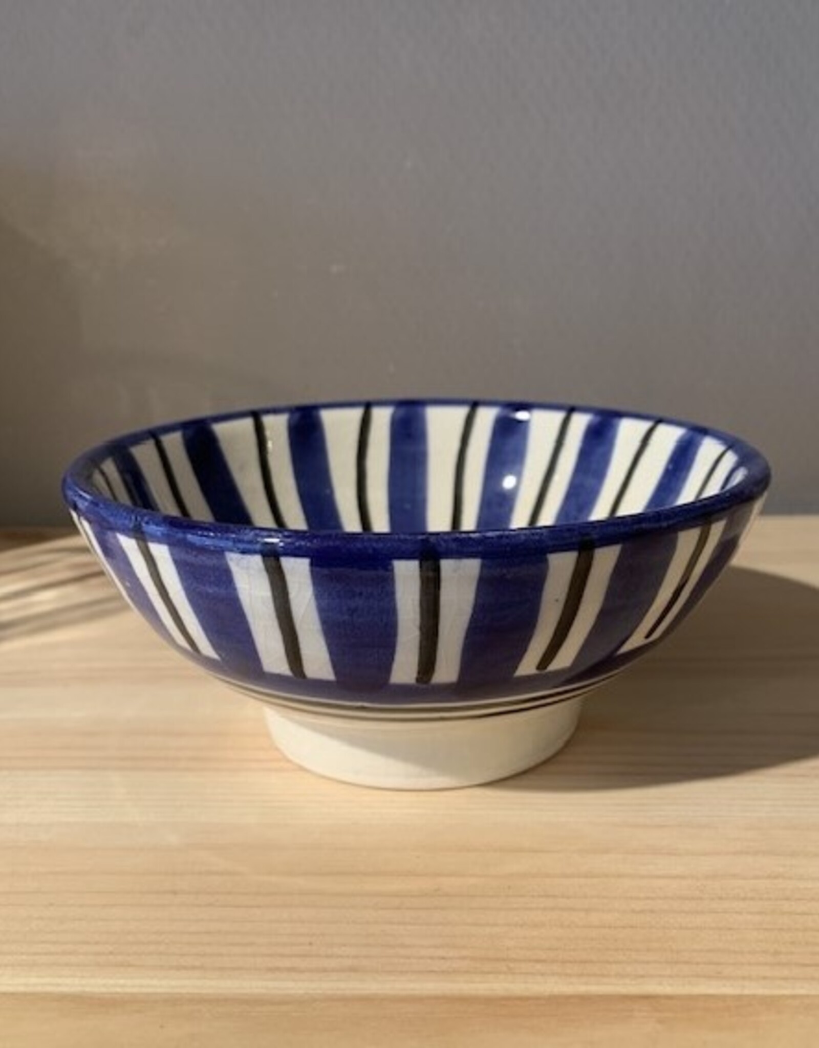 Household Hardware Kom streep blauw15 cm