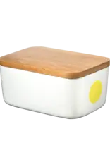 Malene Helbak Voorraadbox /boterdoos met stip -geel