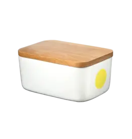 Malene Helbak Voorraadbox /boterdoos met stip - geel