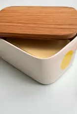 Malene Helbak Voorraadbox /boterdoos met stip -geel