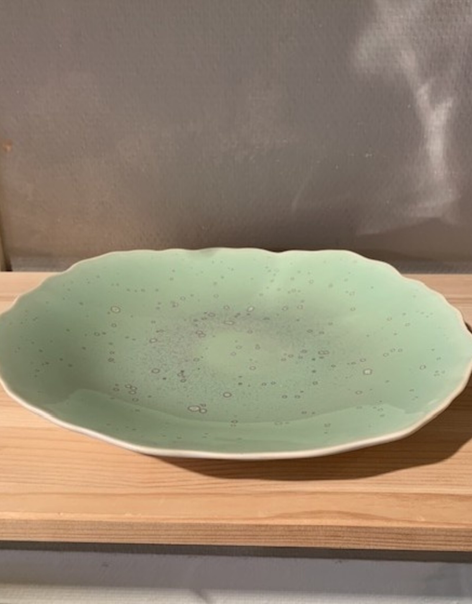 Jars Céramistes Plate 29 cm - Plume green