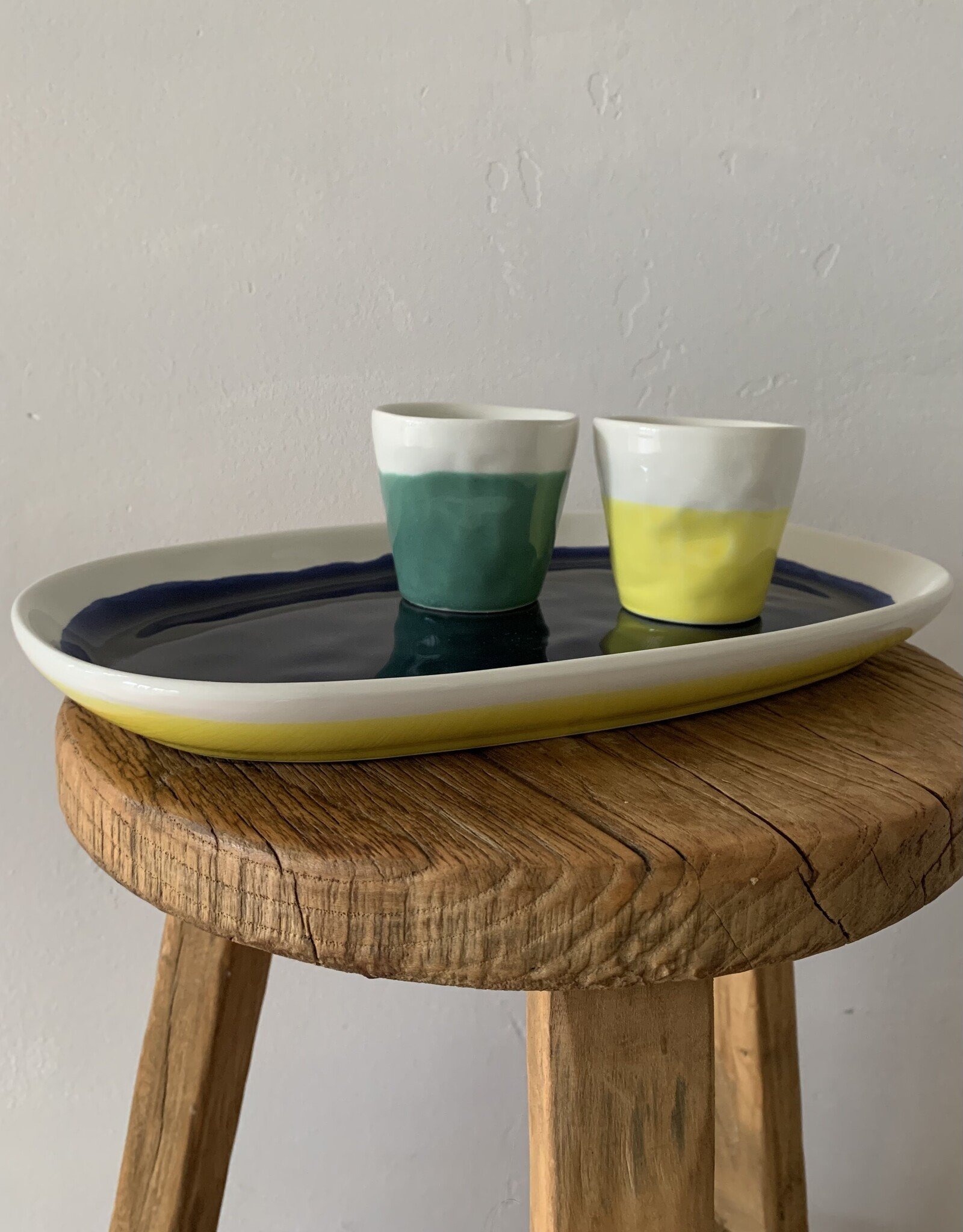 Duro Serving plate Color - blue, yellow