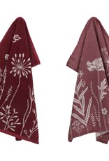 Bunzlau Castle Kitchen and towel Wild flowers burgundy