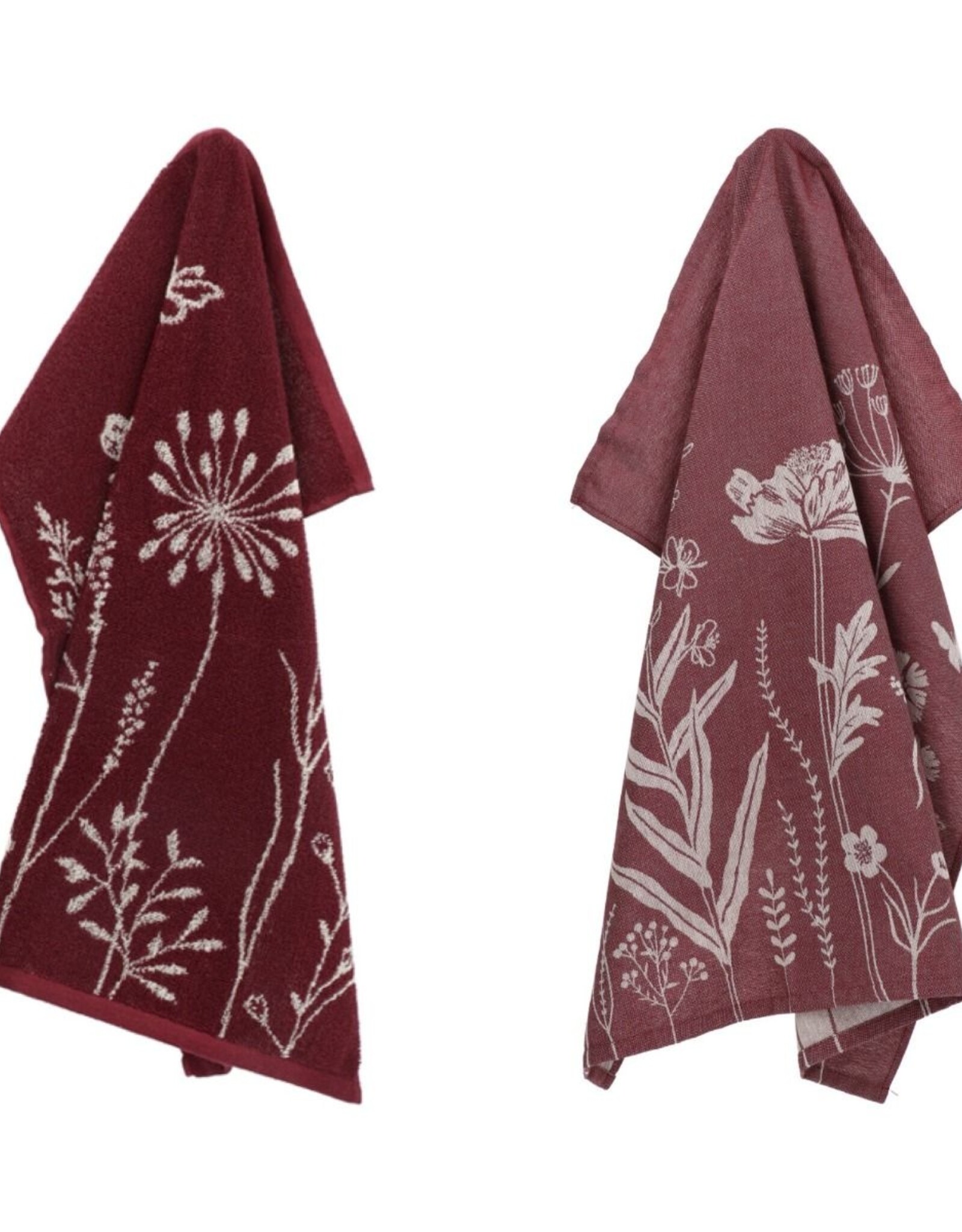 Bunzlau Castle Kitchen and towel Wild flowers burgundy