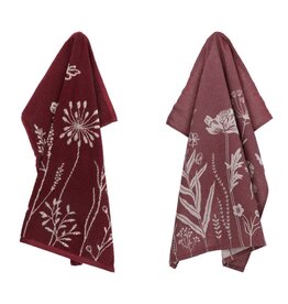 Bunzlau Castle Kitchen and towel Wild flowers burgundy
