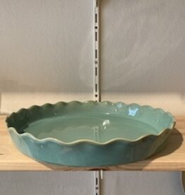 Gres Novo Oven dish cake-quiche  32 cm  emeraude bleue