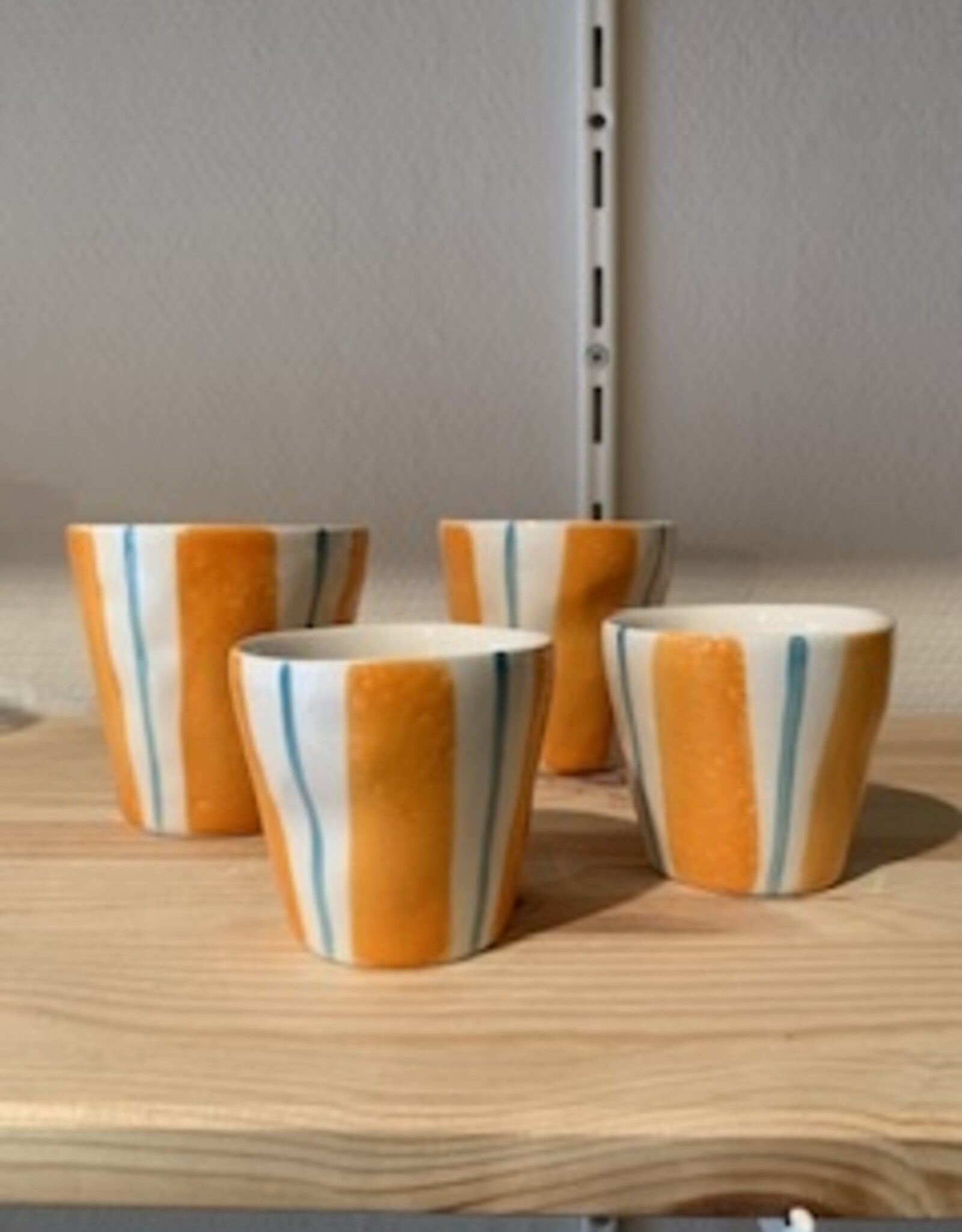 Duro Beker Vitamina - turkoois & orange streep