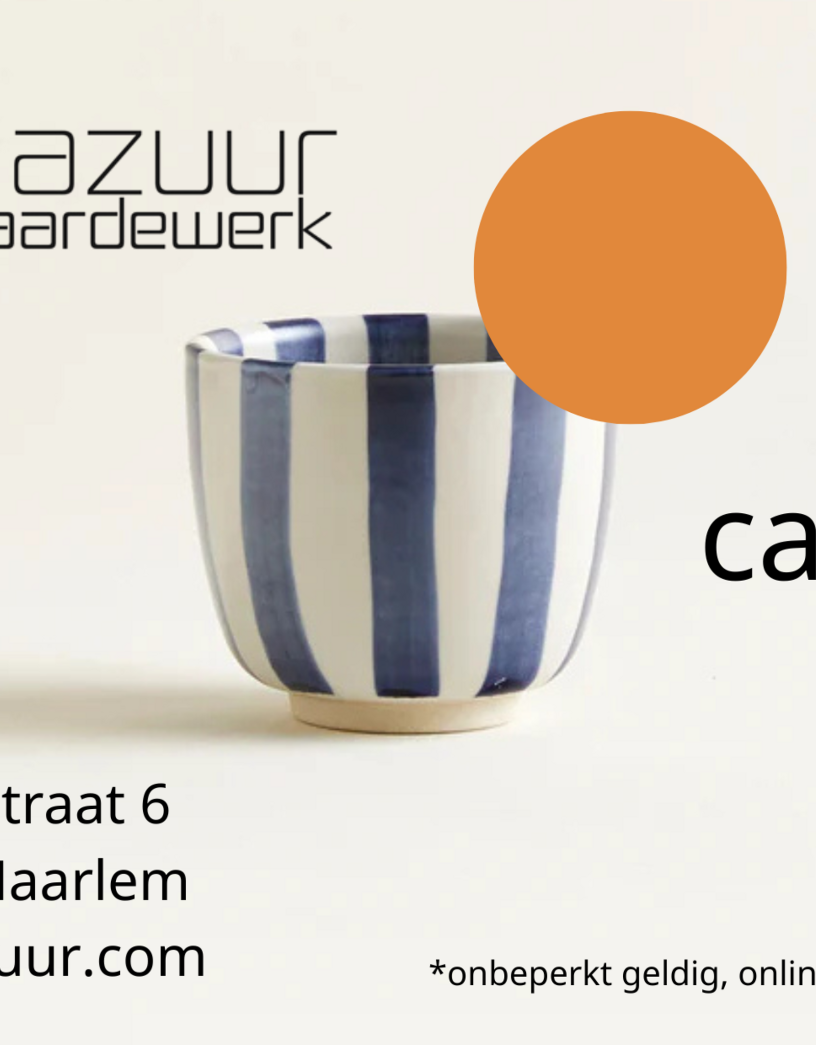 Glazuur aardewerk Gift voucher from 15 euros