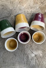 Duro Bekertje Color - aubergine & okergeel