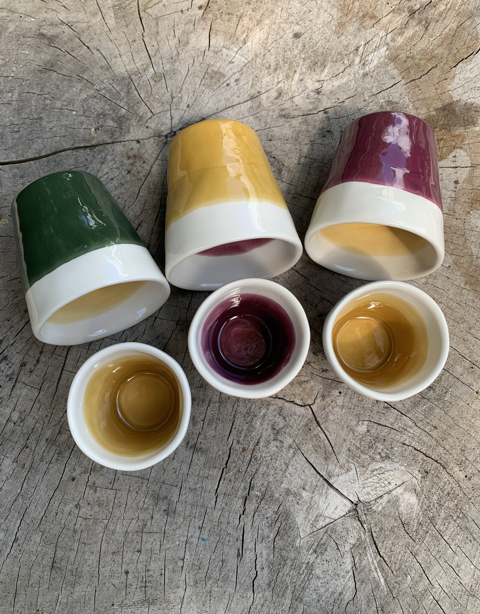 Duro Small cup Color- aubergine & ochre