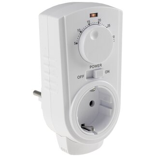 Einfaches Steckdosen-Thermostat mit Drehknopf