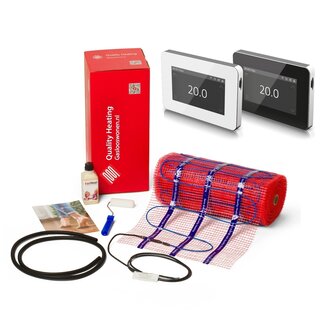 Elektrisches Fußbodenheizungsset mit 150 Watt inklusive Wifi-Design-Thermostat V1 Elektrisches Fußbodenheizungsset mit 150 Watt inklusive Wifi-Design-Thermostat V1