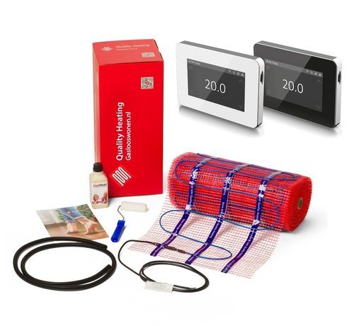 Elektrisches Fußbodenheizungsset mit 150 Watt inklusive Wifi-Design-Thermostat V1