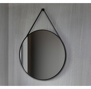 Bella Mirror Spiegel rund 80 cm mit modischer Gürtel schwarzer Rahmen