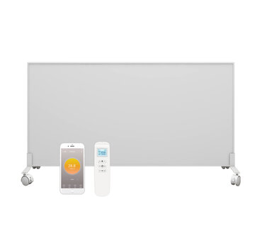 Quality Heating Ferngesteuertes bewegliches Wifi-Infrarot-Panel mit Rädern 350, 450 oder 700Watt