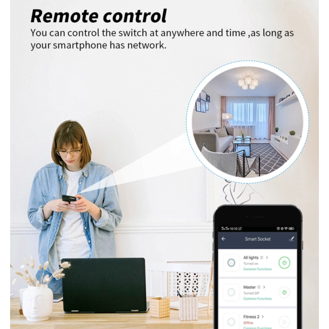 WLAN-Smart-Stecker-Verbrauchsanzeige mit Timer-Funktion