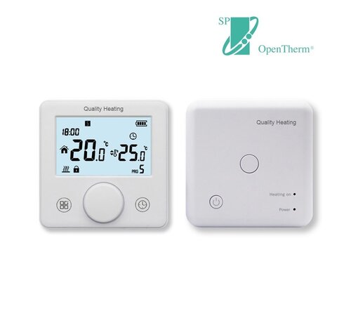 Quality Heating Wifi Clock Thermostat Zentralheizung Kessel drahtlos - Digital - Ein/Aus - Weiß QualityHeating