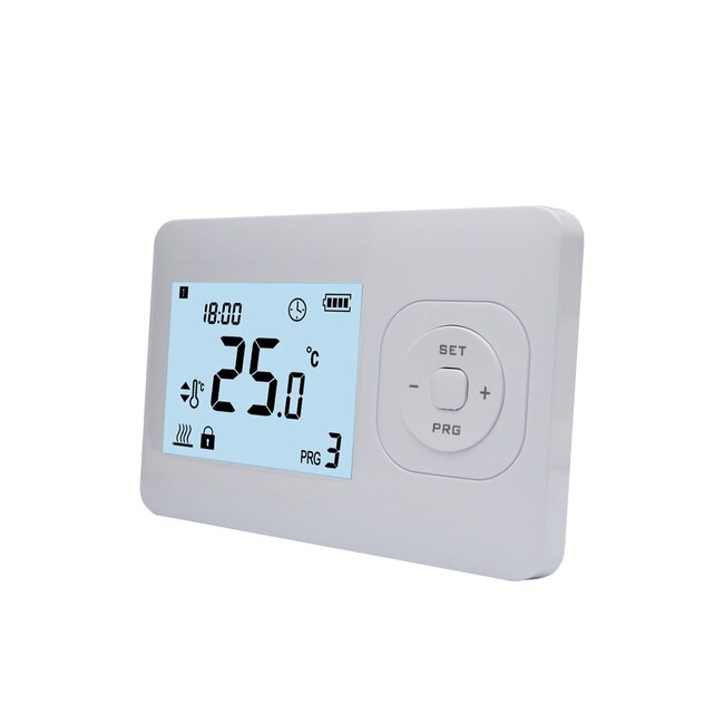 Uhrthermostat für Zentralheizung - Digital - Ein/Aus - Weiß