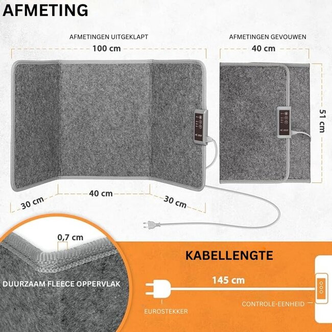 Faltbares mobiles Infrarotpanel mit 3 Heizstufen - 165W