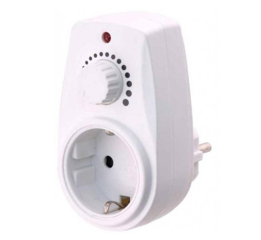 Steckbarer Dimmer 280Watt max IP20.