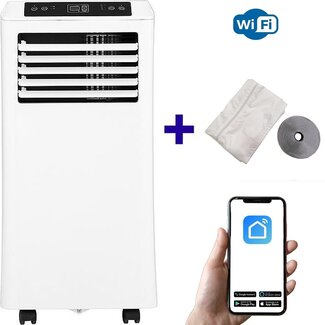 Quality Cooling Mobiles Klimagerät Wifi entfeuchten und lüften mit Fensterdichtung und Luftreiniger 9000btu