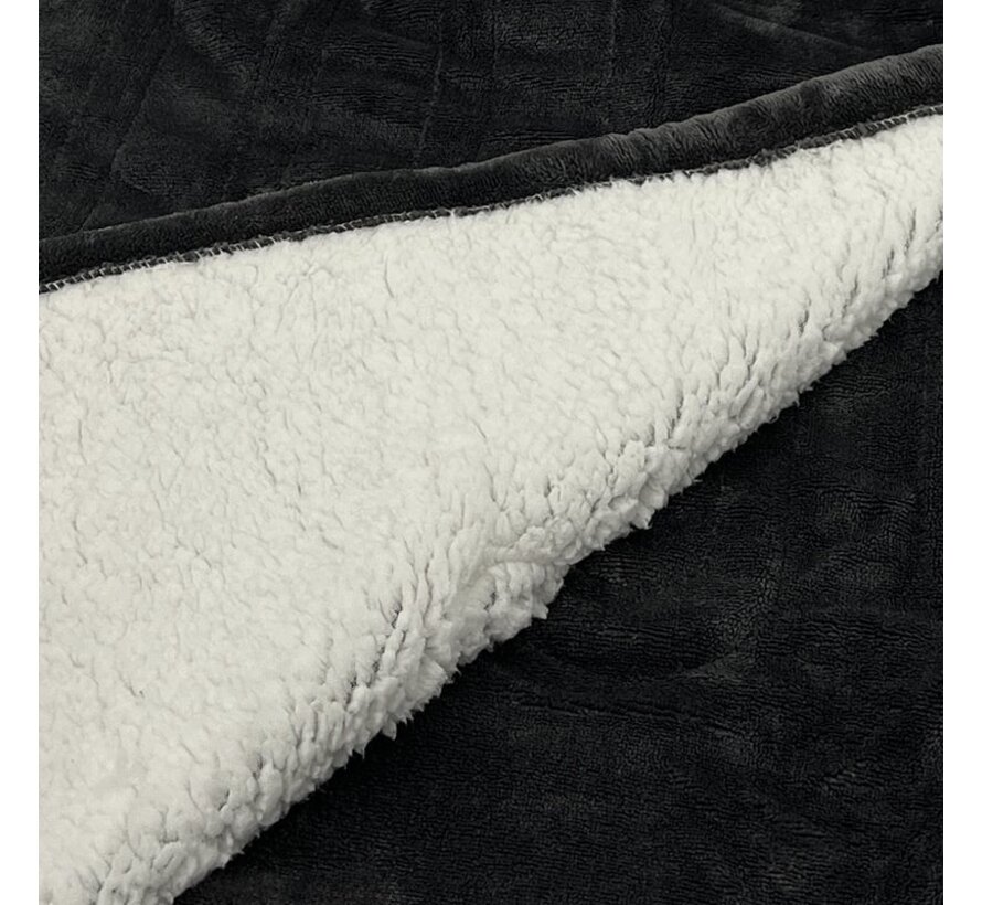 Elektrische Wickeldecke - Wärmedecke - 1 Person - 180x150 cm - Fleece - schwarz -