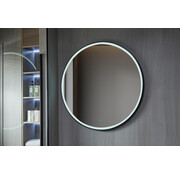 Bella Mirror Spiegel rund 60 cm mit schwarzem Rahmen, LED-Beleuchtung und Anti-Beschlag