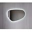 Asymmetrischer Spiegel mit organischer Form, LED-Beleuchtung und Anti-Beschlag-Heizung, 100 cm breit und 65 cm hoch
