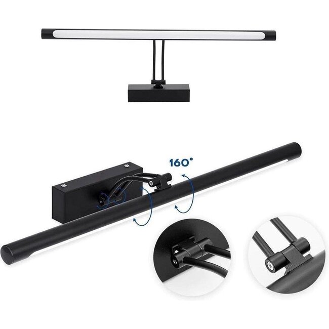 Spiegellampe LED-Beleuchtung schwarz einstellbar