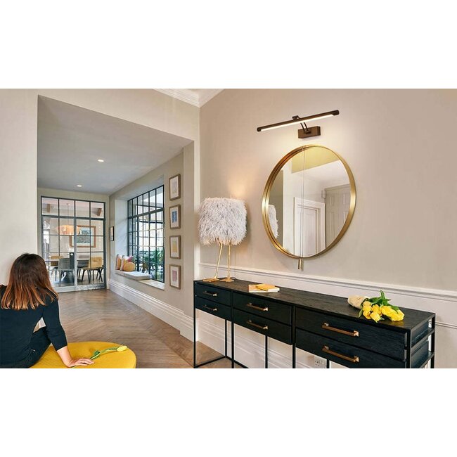 Spiegellampe LED-Beleuchtung schwarz einstellbar