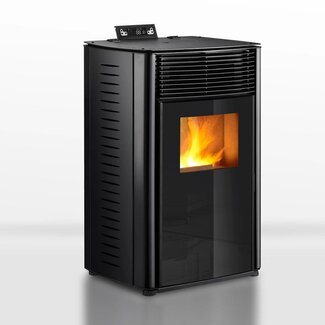 Quality Heating Pelletofen - 13.1kW - für 80-100 m2 - 5 Stufen - Zeitschaltuhr - CR04 Schwarz