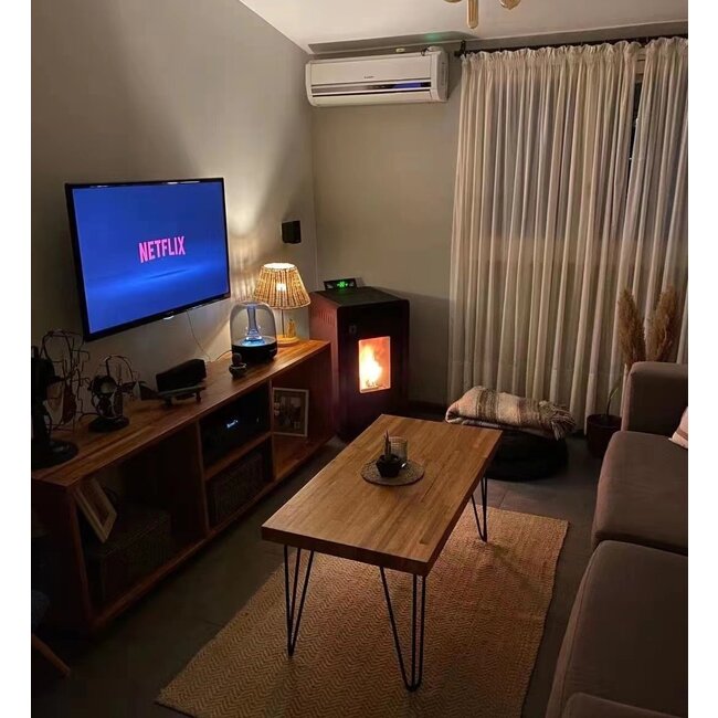 Pelletofen - 13.1kW - für 80-100 m2 - 5 Stufen - Zeitschaltuhr - CR04 Schwarz