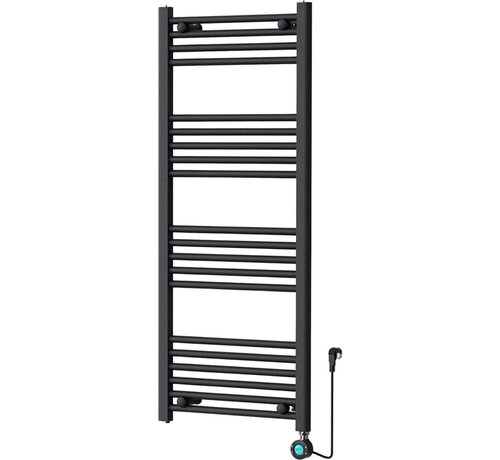 Quality Heating Handtuchheizkörper elektrisch mit Digitalthermostat - Heizkörper Bad - 1200 × 500 mm - Mattschwarz - 500 Watt